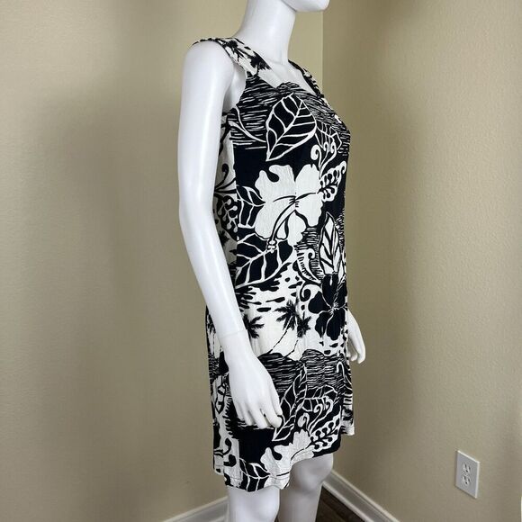 Vintage Jams World Women's Size L Monochromatic Floral Hawaiian Tank Mini Dress - Picture 5 of 13